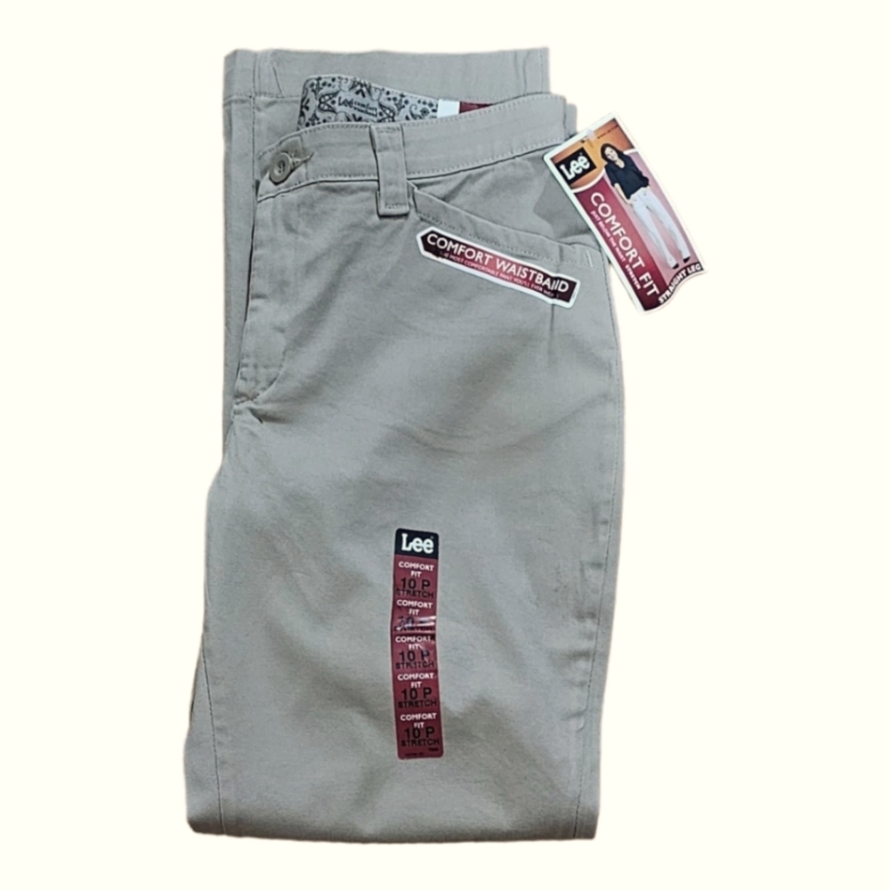 LEE COMFORT FIT Women's Light Khaki Pants 10P - Picture 5 of 7